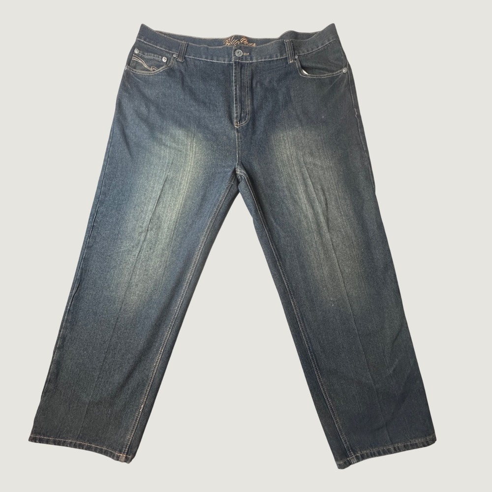 Blue Gear Jeans Mens 46x30 Blue Relaxed Fit Straight Leg Cotton Denim Dark Wash